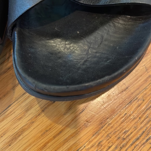 Common Project - black leather crossover slides. - Picture 3 of 6